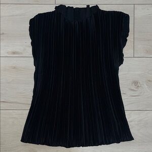 High Neck Pleated Women's Top